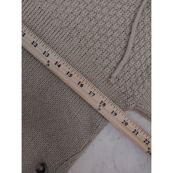 Paper Crane Tan Hooded Oversized Knit Long Sleeve Sweater Shirt Sz S/M - Picture 9 of 9